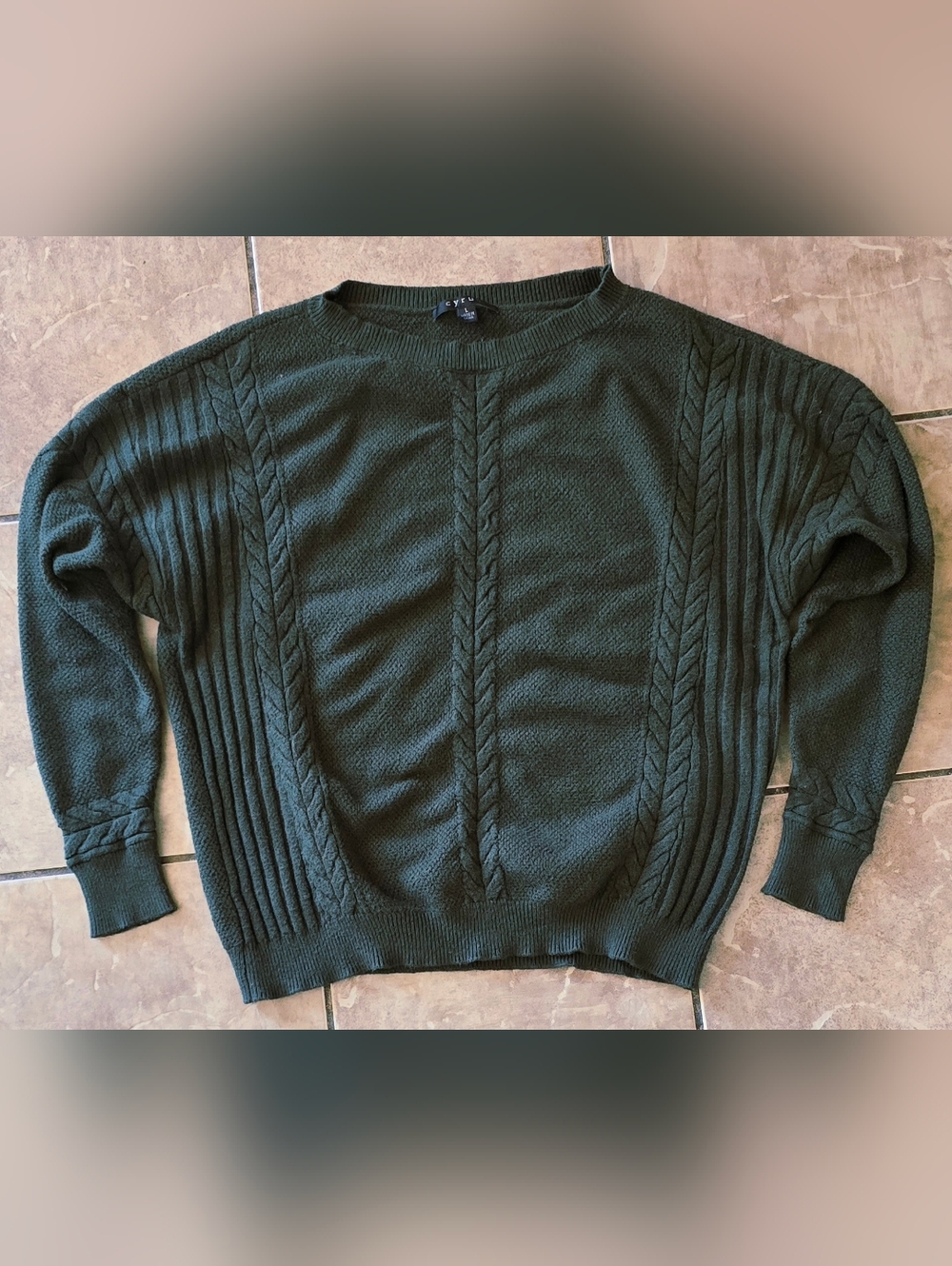 Cyrus Brand Deep Green Sweater- Excellent Used Condition- Size Large